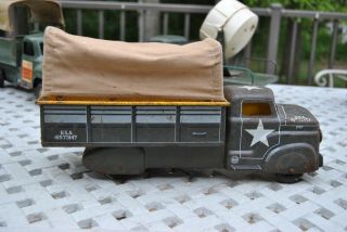 Marx Pressed Steel Army Truck With Canopy