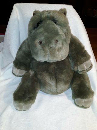 13 " Dakin Applause Lou Rankin Thurgood Hippo Grey Stuffed Animal Plush Toy