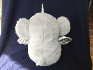 Unicornimals Elephant Unicorn 9” grey Plush Silver Horn Wings Kellytoy pink ears 3