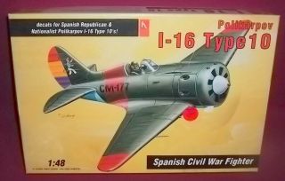 Spanish Civil War I - 16 Type 10 Polikarpov 1/48 Vintage Hobby Craft Model Kit Qq