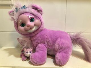 Vintage Kitty Surprise Hasbro Plush Pink Mom W/2 Kittens Babies Cats 1993