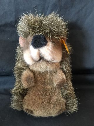 Steiff Hedgehog With Button & Tag 6 " Tall