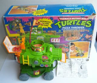 Vintage Tmnt Ninja Turtles Pizza Thrower Playmates 1989 Vehicle & Box
