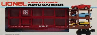 Lionel O Gauge Santa Fe Sf Tri - Level 4 - 4 Auto Carrier Car 6 - 9281u