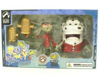 Ren And Stimpy As Fire Dogs Wizard World 2004 Exclusiv Nib