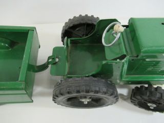 Buddy L Lil Beaver Farms Tractor Trailer Green Toy Pressed Steel Vintage Canada 2