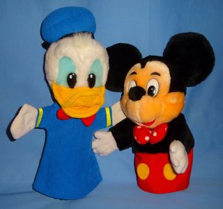 Disney Plush Hand Puppets - Donald Duck - 12 " - Mickey Mouse - 10 " - Best Friends Forever