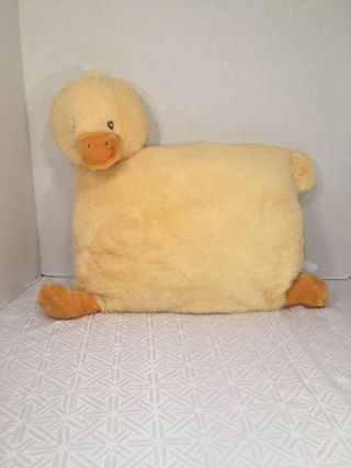 Euc - 15”x 9” Little Miracles Costco Yellow Duck Snuggle Me Pillow Stuffed Baby