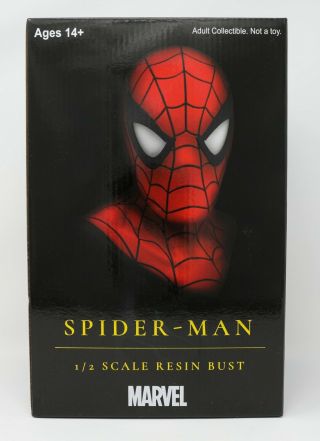 Diamond Select Legends In 3d Marvel Comic Spider - Man 1/2 Scale Resin Bust