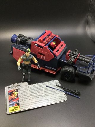 Gi Joe 1986 Cobra Dreadnok Thunder Machine W/ Thrasher & File Card 100 Complete