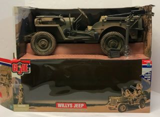 Gi Joe Hasbro 1/6 Wwii Us Willys Jeep W/.  30 Cal Machine Gun,