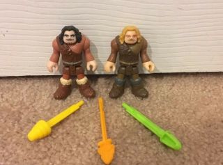 Fisher Price Imaginext Ultra T Rex Ice Age Caveman Figures Spears Ice Missiles