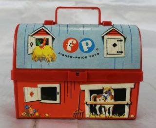 Pre - Owned 1962 Fisher Price Miniature Barn - Like Lunch Box With Thermos 549