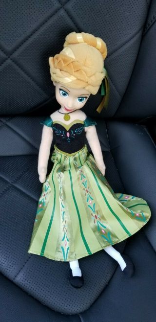Just Play Disney Princess Anna Frozen Vinyl Face Plush Doll Coronation Outfit