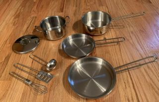 Pottery Barn Kids Pretend Play Kitchen Metal Pots And Pans