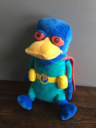 Large Perry The Platypus Agent P Phineas & Ferb Disney Store Plush 15 " Stuffed