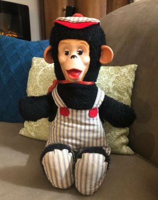 Vintage Rubber Faced Monkey Stuffed Animal - Kidstoy - Zip Zippy Mr Bim Chimp 17”