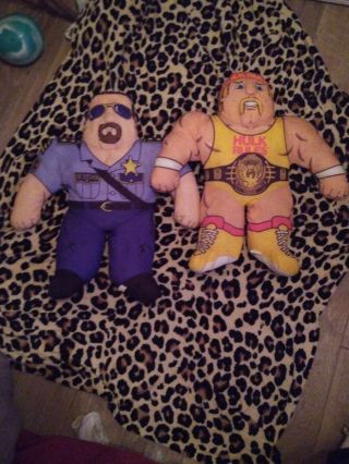 Vintage Wwf Big Boss Man/hulk Hogan Tonka Wrestling Toy Buddies 24”