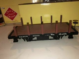 ARISTO CRAFT G - SCALE 20 FOOT 2 - AXLE FLAT CAR D&RGW 3