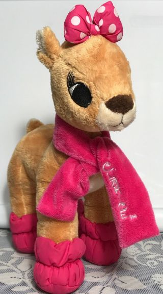 Dan Dee Clarice 12 " Plush Rudolph The Red Nosed Reindeer Girlfriend Pink Scarf