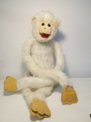 Joytimes Vintage 1980 Shaggy Monkey Puppet Plush Toy Doll
