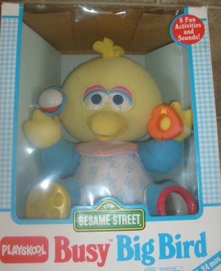 Vintage Playskool Busy Sesame Street Big Bird Doll 1991 Plush Muppets Rare