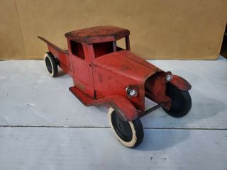 STRUCTO 1930 ' S RED STUDEBAKER HOOK & LADDER TRUCK W/BATTERY ELECTRIC HEADLIGHTS 2