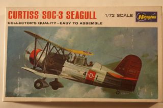 Usa Curtiss Soc - 3 Seagull,  Wheels,  1/72 Hasegawa Kit Js - 057 Airplane Model Kit
