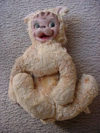 Cool Vintage Rushton Star Creation Rubber Face Lion Plush Stuffed Animal Toy