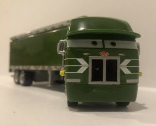Disney Pixar Cars Gil Hauler Semi Truck & Trailer Peterbilt Diecast Green Rare