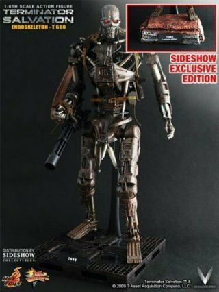 T - 600 Termintor Hot Toys Mib 1/6 12 " Exclusive Base T4 Salvation Endoskeleton