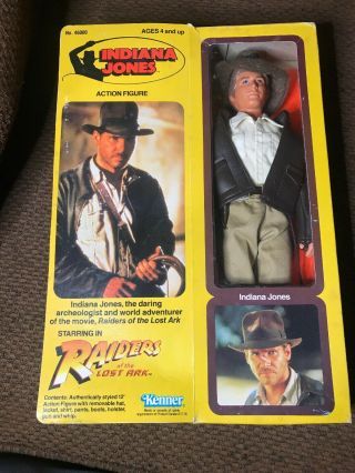 Indiana Jones 12in Figure 1981 Kenner Raiders Of The Lost Ark W/whip& Gun