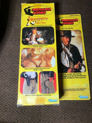 Indiana Jones 12in figure 1981 Kenner Raiders of The Lost Ark W/whip& Gun 2