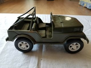 Vintage Gay Toys Inc.  Green Plastic Military Jeep Toy 650 Made In U.  S.  A.  9 "