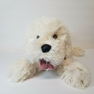 Folkmanis Puppets Panting Puppy Dog Puppet 3053 Plush Stuffed Animal White