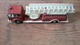 Vintage Tootsie Toy Fire Truck Ladder Truck Die Cast Metal & Plastic 1970