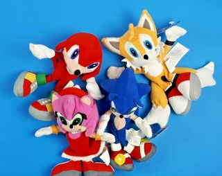 Sonic The Hedgehog Tails Amy Knuckles Plush Bean Bag Dolls Stuffed Animal Toy 8 "