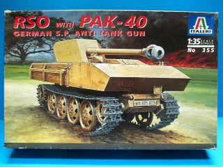 Italeri 355 1/35 Wwii German Steyr Rso W Pak40 Sp At Gun Tank Model Kit Nib