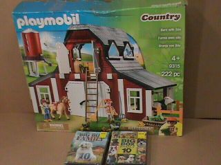 Playmobil Country Barn With Silo 9315 Plus Family Movie Dvds