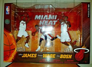 Mcfarlane Deluxe Nba Miami Heat 3 Pack Lebron James Dwyane Wade Chris Bosh 2011