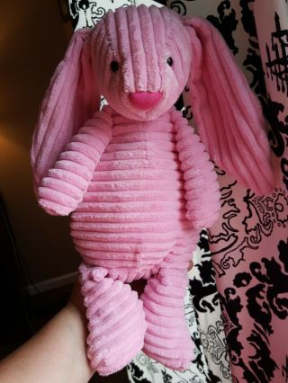 Jellycat Cordy Roy Bunny Hare Pink Plush Soft Toy Floppy Corduroy Large 15 " Euc