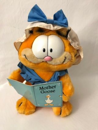 Vintage 1978 1981 Garfield Cat As Mother Goose Plush 9 " Stuffed Toy Animal Dakin