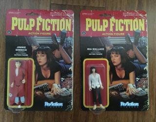 Pulp Fiction Action Figures (2) Tarantino Classic Uma Thurman