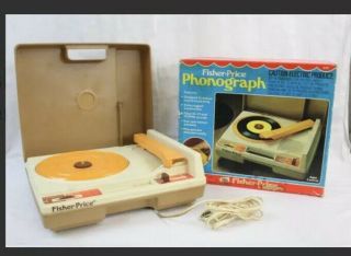 Vintage 1979 Fisher Price 825 Phonograph Portable Record Player W/ Box & Needle