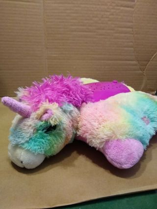 The Pillow Pets Dream Lites Rainbow Unicorn Nightlight Starry Sky 14”