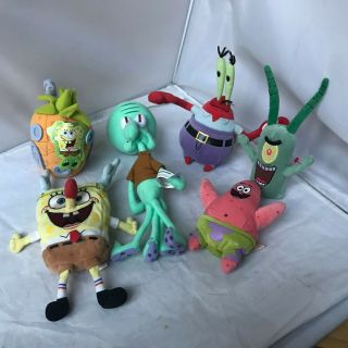 Ty Beanie Babies & Viacom Plush Spongebob Squarepants Patrick,  Squidward,  Etc