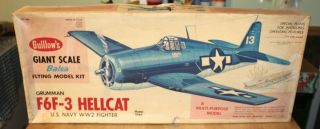 Guillows Giant Grumman F6f - 3 Hellcat Balsa Flying Model Kit Open Box
