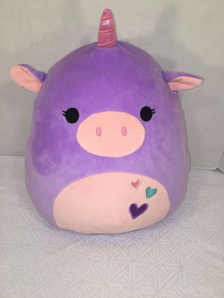Vguc - Htf - Rare - 16” Kellytoy Squishmallow Astrid Purple Unicorn Plush Doll