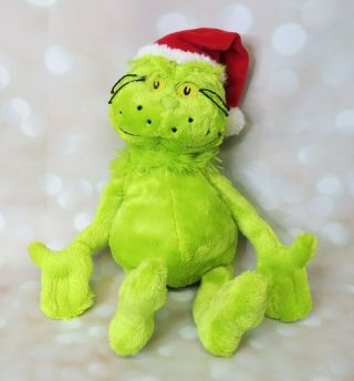 Manhattan Toy 13 " Plush Grinch With Santa Hat How The Grinch Stole Christmas