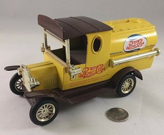 Pepsi Cola Vintage Tanker Delivery Truck Bank Diecast Metal Golden Wheel Classic